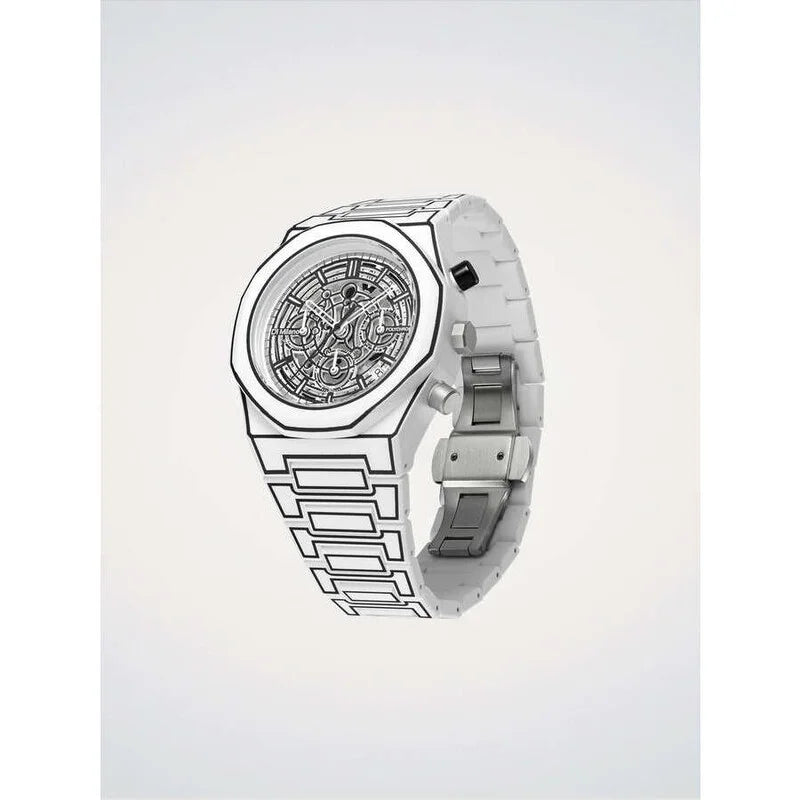 D1 Milano Core Chronograph Quartz White Dial Timepiece - D1-PHBJ13 (Stainless Steel Strap)
