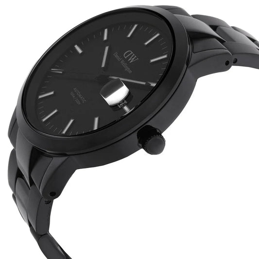 Daniel Wellington Iconic Automatic Uhr mit schwarzem Zifferblatt und Gliederarmband - DW00100753 - LUXU-01