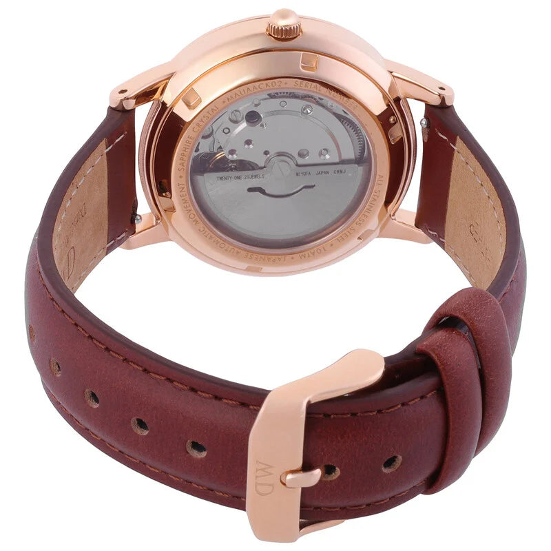 Daniel Wellington Iconic St Mawes Automatic Blue Dial Leather Timepiece - DW00100758