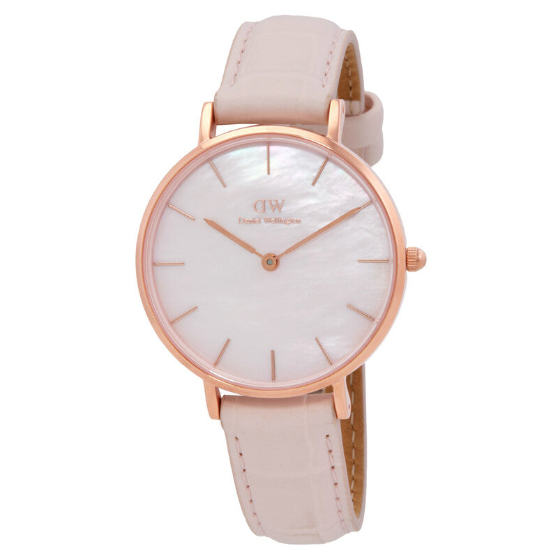 Daniel Wellington Petite Rouge Quartz Pink Mother of Pearl Dial Ladies Timepiece - DW00100514 - LUXU-01