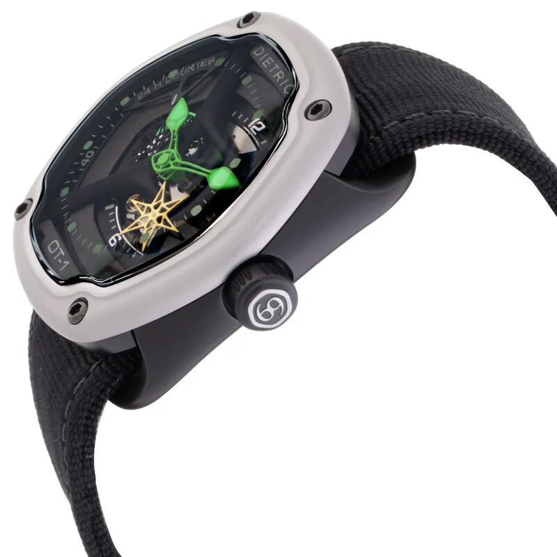 Dietrich Organic Time Automatic Black Skeleton Dial Timepiece - OT-1 (Stainless Steel Strap)