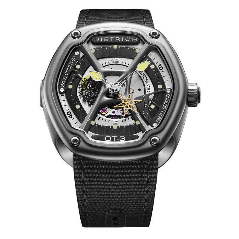 Dietrich Organic Time Automatic Silver-tone Skeleton Dial Timepiece - OT-3 (Stainless Steel Strap)