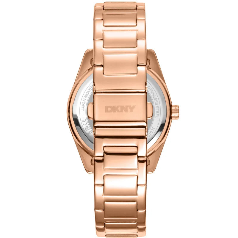 DKNY Fashion Quartz Rose Gold-Tone Dial Ladies Timepiece - DK1L015M0045 (Stainless Steel Strap)