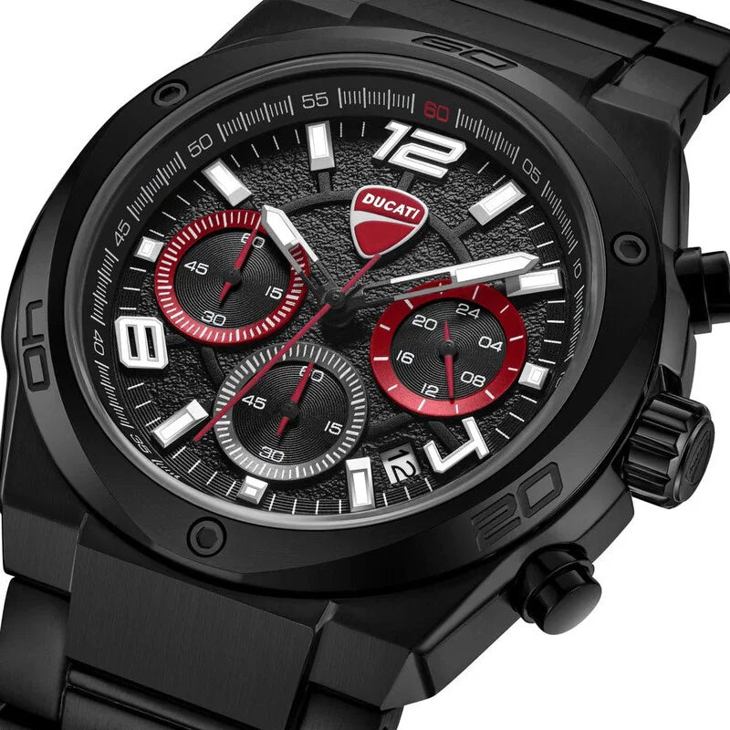 Ducati Sport Series Quartz Black Dial Men's Timepiece - DTWGI0002402 (Stainless Steel Strap)