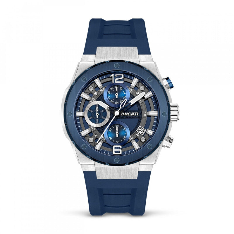 Ducati DT003 Quartz Blue Dial Sport Timepiece - DTWGO0000802 (Stainless Steel Strap)
