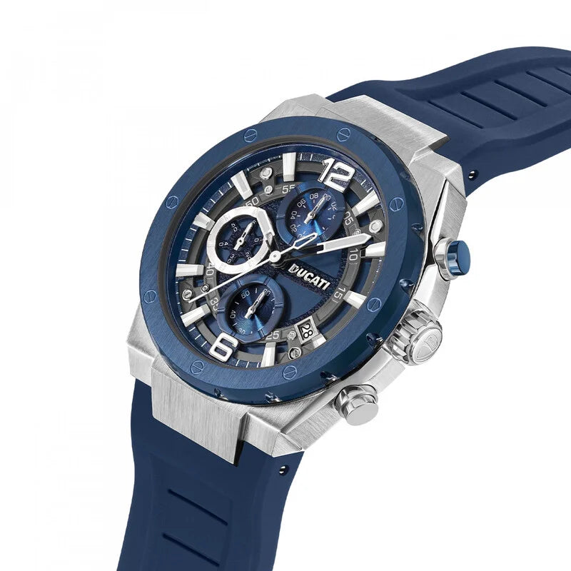 Ducati DT003 Quartz Blue Dial Sport Timepiece - DTWGO0000802 (Stainless Steel Strap)