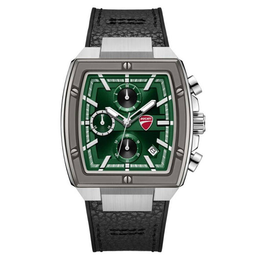 Ducati Sport Chronograph Quartz Green Dial Men's Timepiece - DTWGC0003401 (Stainless Steel Strap)