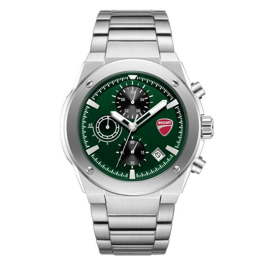 Ducati Sport Chronograph Quartz Green Dial Men's Timepiece - DTWGI0003103 (Stainless Steel Strap)