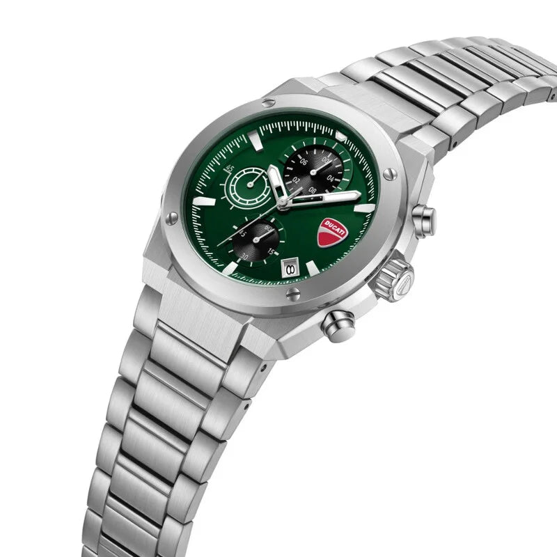 Ducati Sport Chronograph Quartz Green Dial Men's Timepiece - DTWGI0003103 (Stainless Steel Strap)