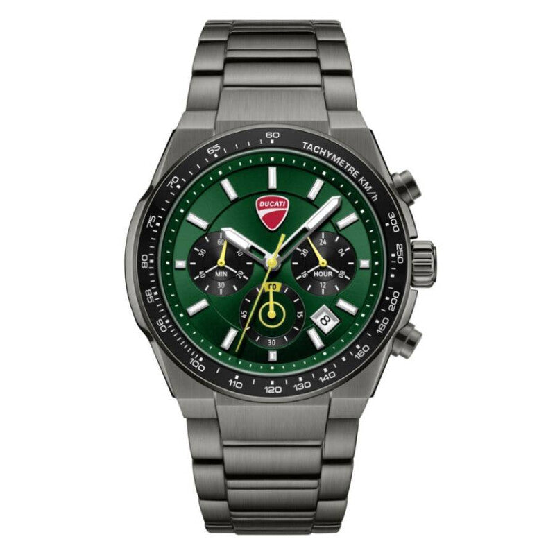 Ducati Supermotos Quartz Green Dial Chronograph Timepiece - DTWGI0003202 (Stainless Steel Strap)