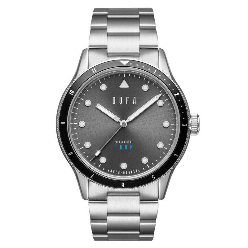 Dufa Tauchen Quartz Grey Dial Men's Timepiece - DF-9035-33 (Stainless Steel Strap)