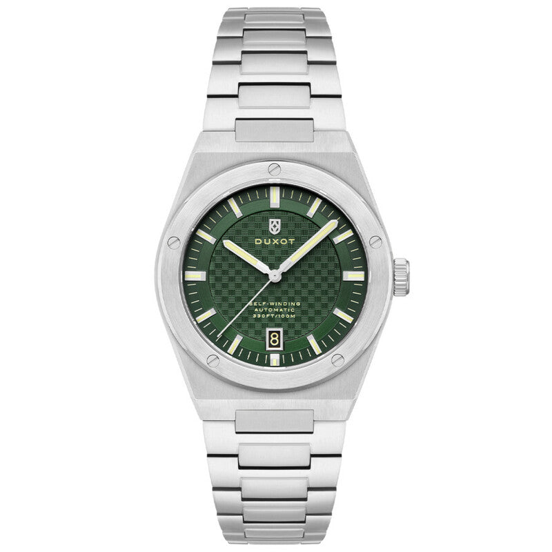 Duxot Bastia Automatic Green Dial Men's Timepiece - DX-2068-55 (Stainless Steel Strap)