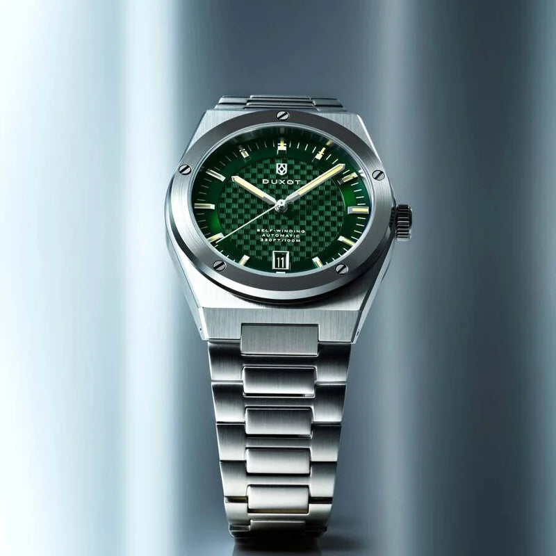 Duxot Bastia Automatic Green Dial Men's Timepiece - DX-2068-55 (Stainless Steel Strap)