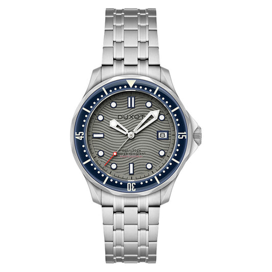Duxot Henri Diver Automatic Grey Dial Men's Timepiece - DX-2060-66 (Stainless Steel Strap)