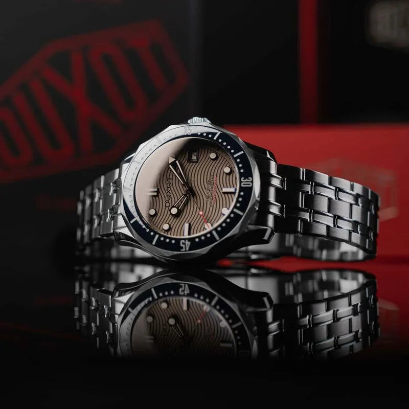 Duxot Henri Diver Automatic Grey Dial Men's Timepiece - DX-2060-66 (Stainless Steel Strap)