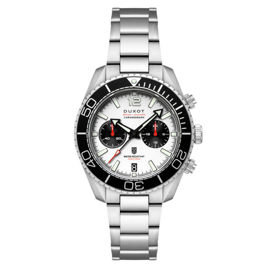 Duxot Tiburon Quartz White Dial Stainless Steel Chronograph Timepiece - DX-2062-44 (Edition 2)