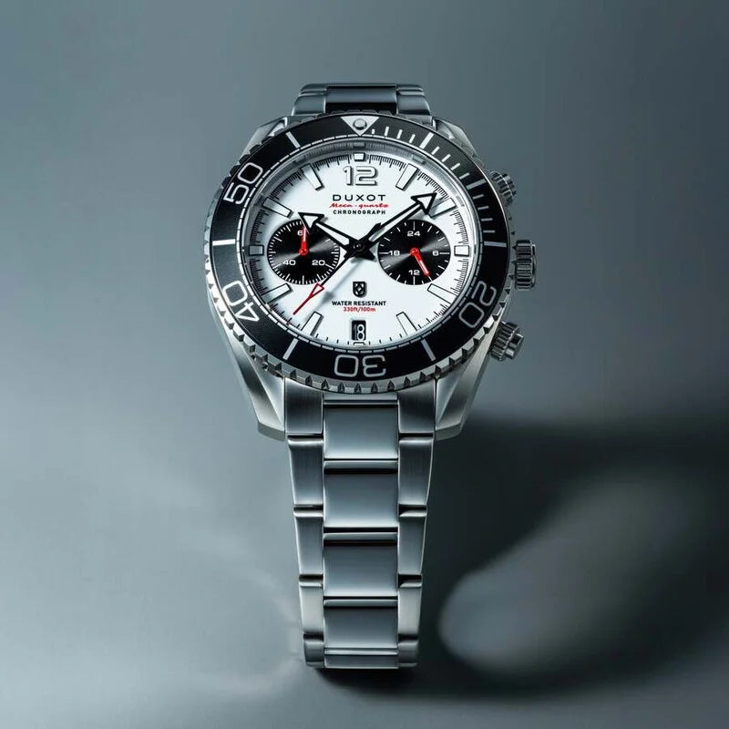 Duxot Tiburon Quartz White Dial Stainless Steel Chronograph Timepiece - DX-2062-44 (Edition 2)