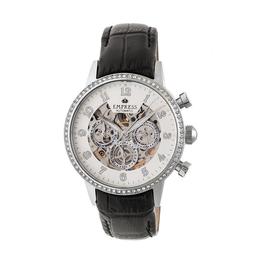 Empress Beatrice automatic women's watch with silver skeleton dial