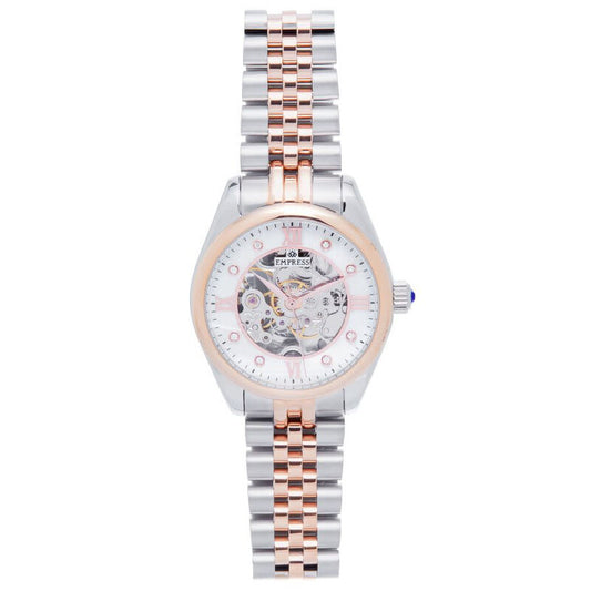 Empress Magnolia automatic women's watch with two-tone bracelet