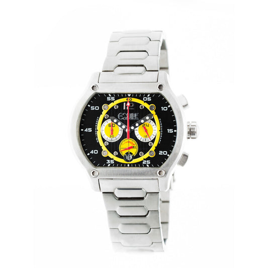 Equipe Dash chronograph men's watch with black dial and steel bracelet