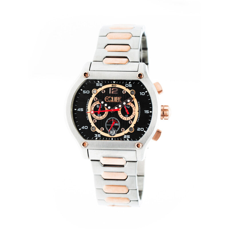 Equipe Dash chronograph men's watch with black dial and two-tone bracelet