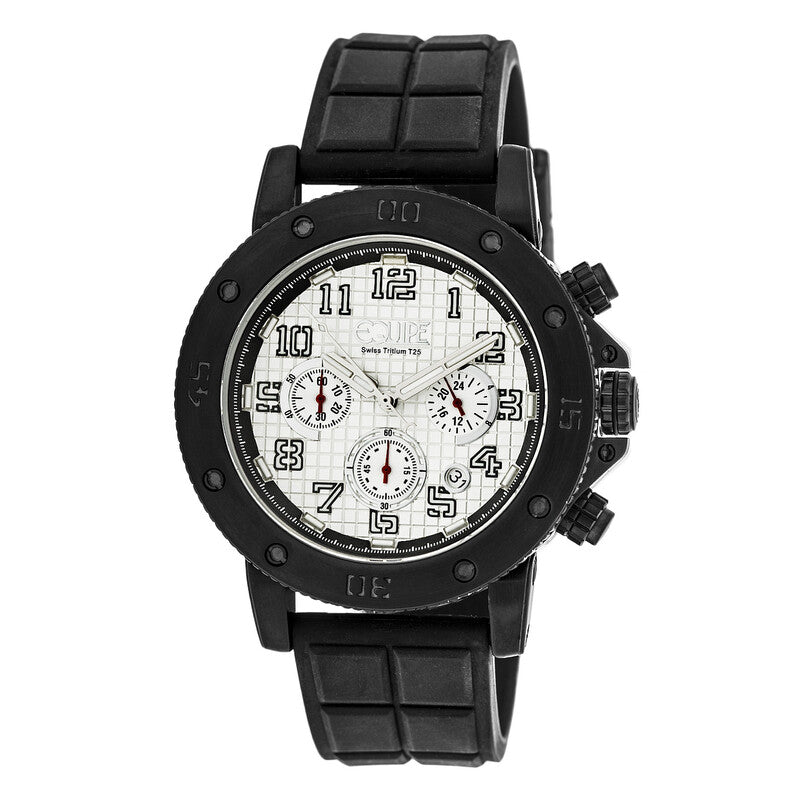 Equipe Tritium Arciform chronograph men's watch with silver dial