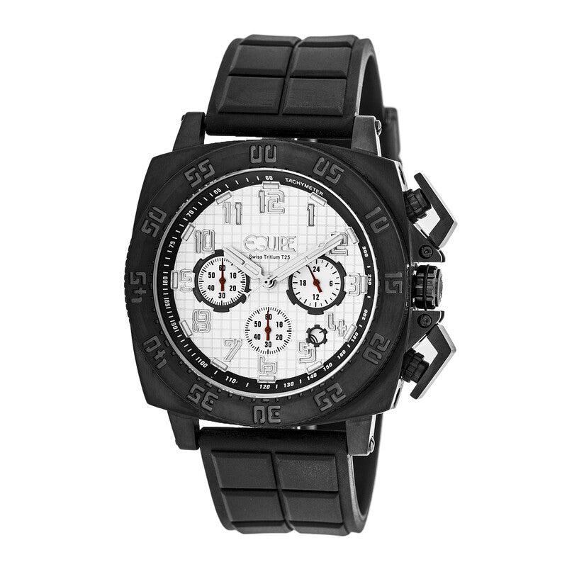 Equipe Tritium Push chronograph men's watch with white dial