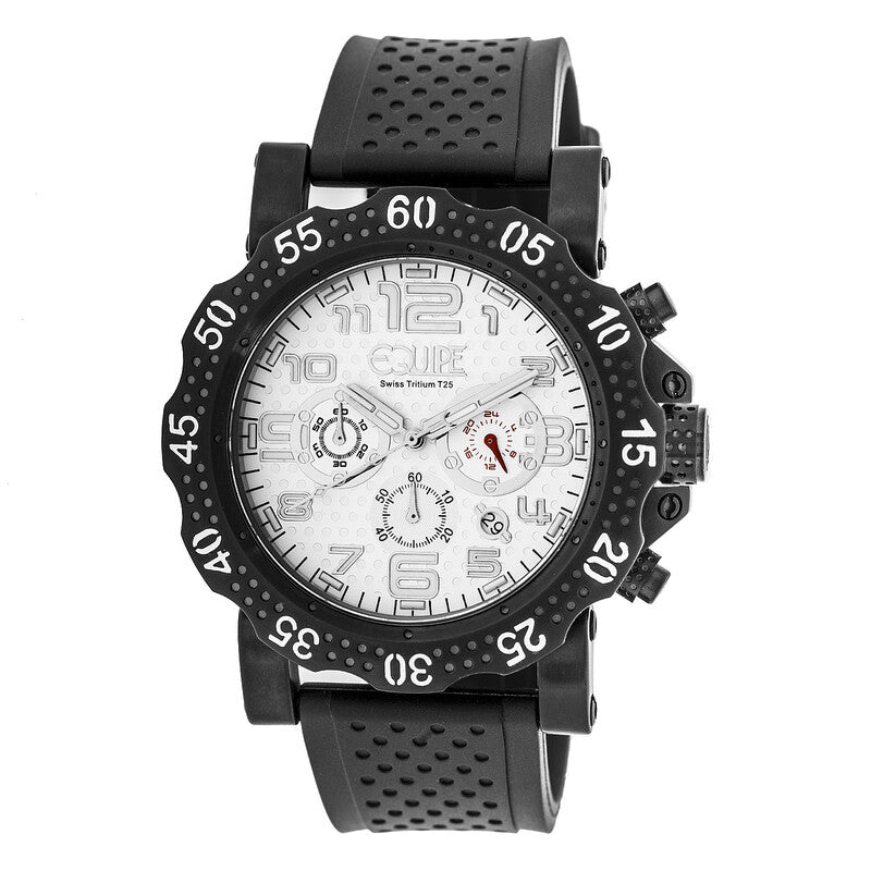 Equipe Tritium Rivet chronograph men's watch with white dial