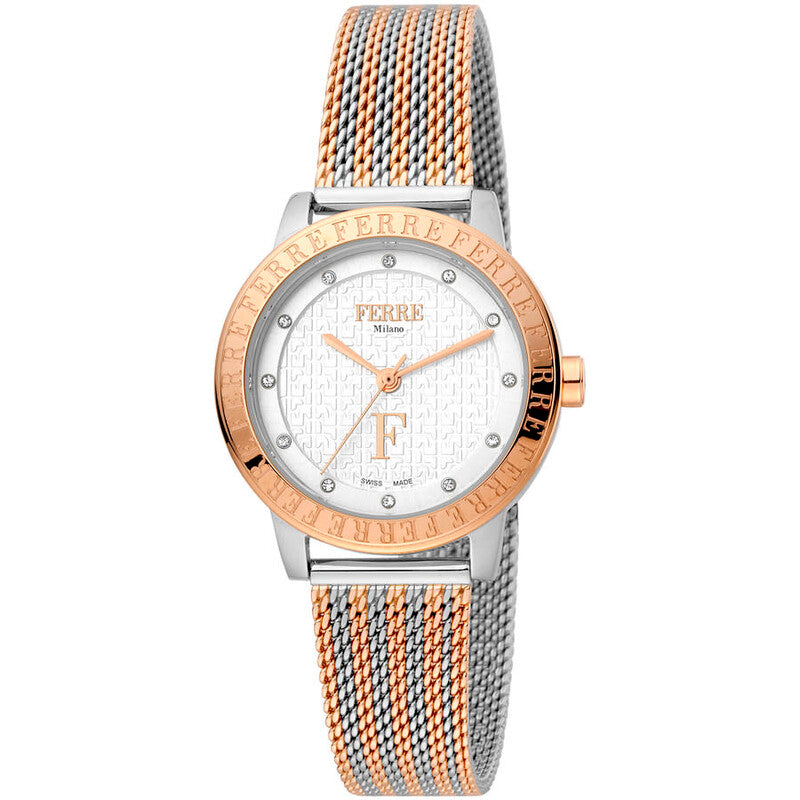 Ferre Milano classic quartz women's watch with white dial