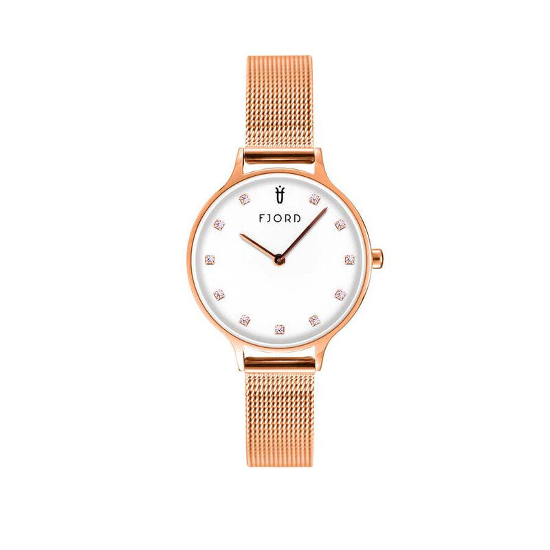 Fjord Gyda women's watch with white dial and bracelet