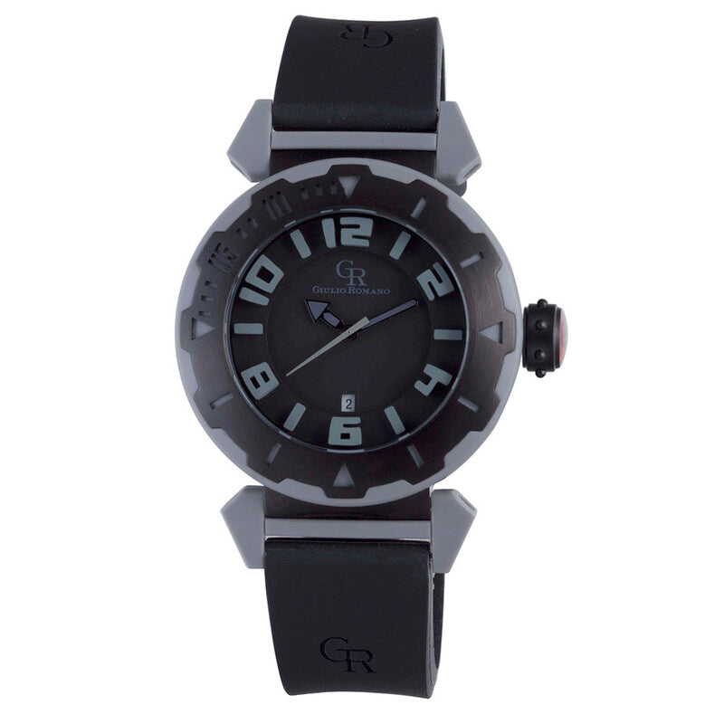 Giulio Romano Ferrara Black IP Rotating Bezel Black Dial Men's Watch