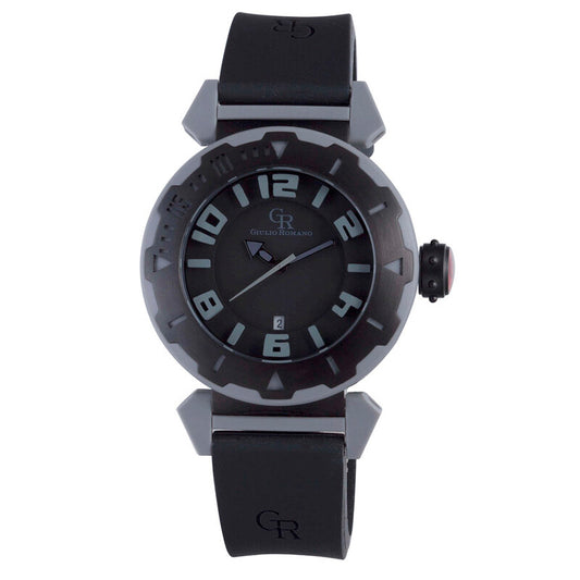 Giulio Romano Ferrara Black IP Rotating Bezel Black Dial Men's Watch