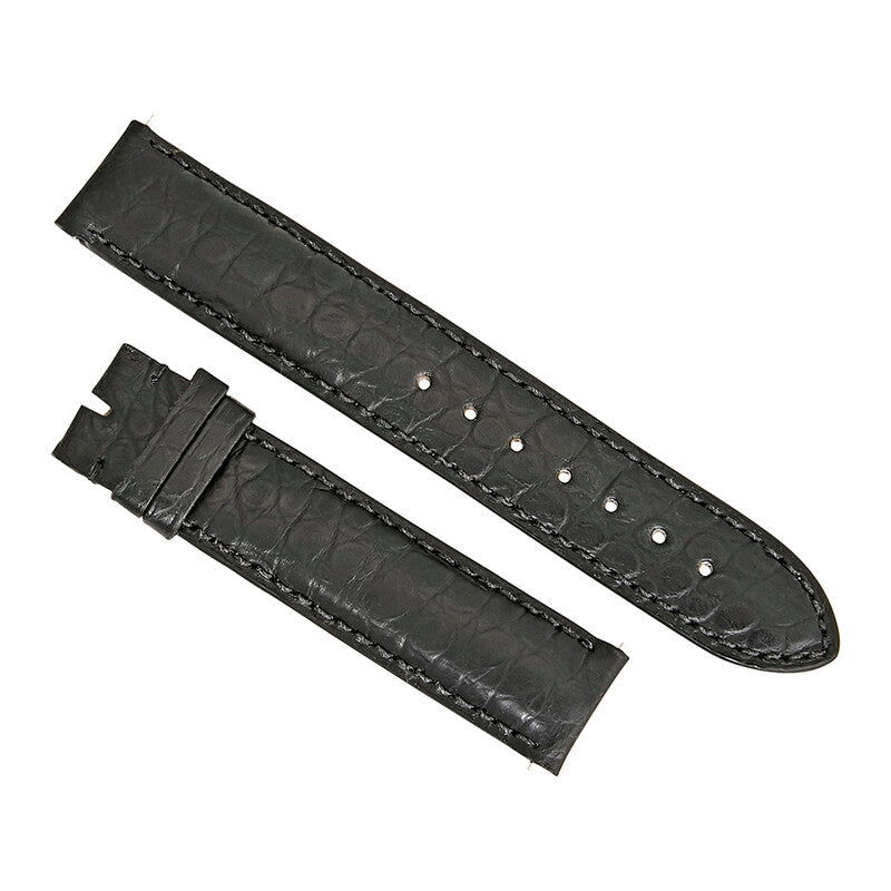 Hadley Roma 18 MM Matte Black Alligator Leather Strap
