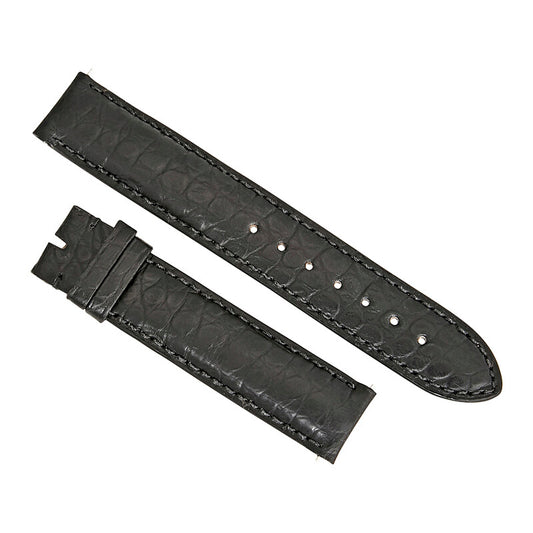 Hadley Roma 18 MM Matte Black Alligator Leather Strap