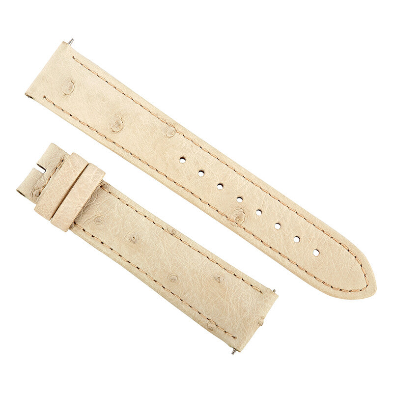 Hadley Roma 20 MM Matte Winter White Ostrich Leather Strap