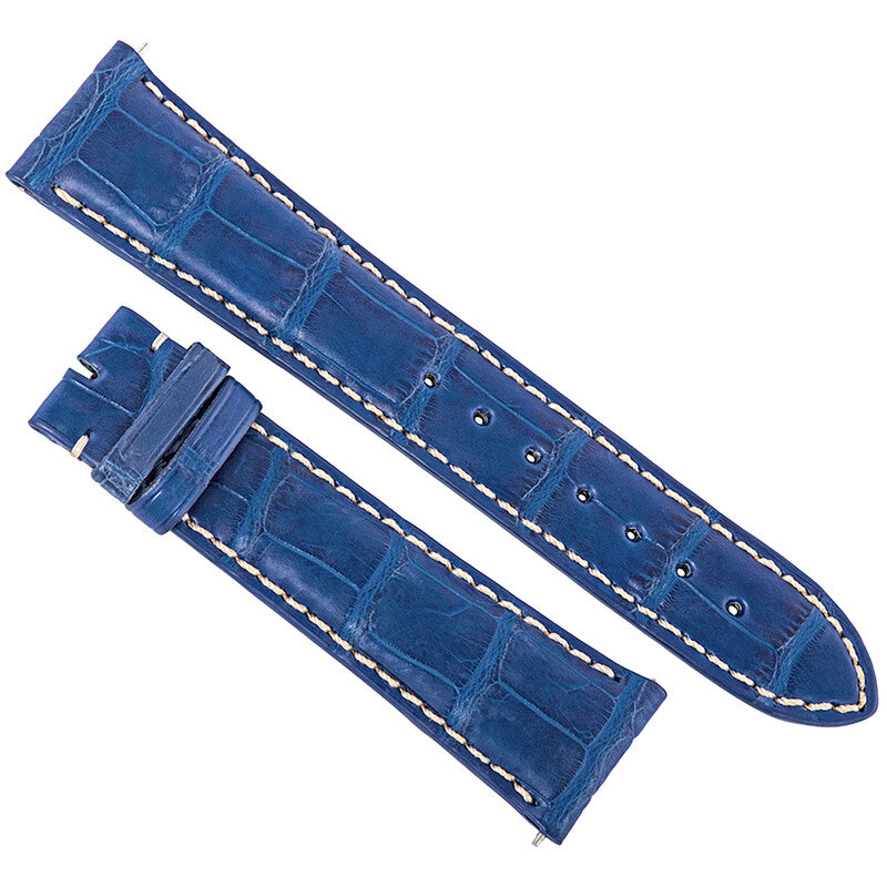 Hadley Roma 22 MM Matte Electric Blue Alligator Leather Strap