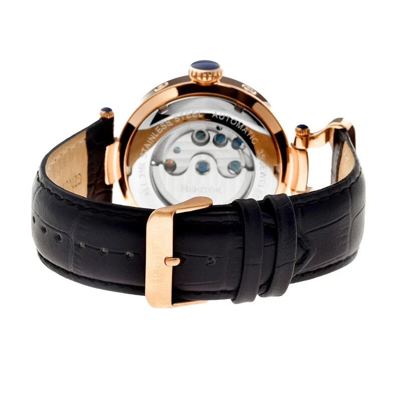 Heritor Ganzi Automatic Black Cut-Out Dial Men's Watch HR3306
