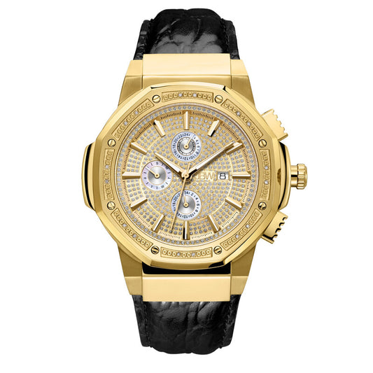 JBW 10 YR Anniversary Saxon 0.16 ctw Diamond and 18K Gold-plated Men's Watch JB-6101L-10A