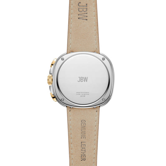 JBW Coast Leather Chronograph GMT Quartz Diamond Gold Dial Men's Watch J6415B