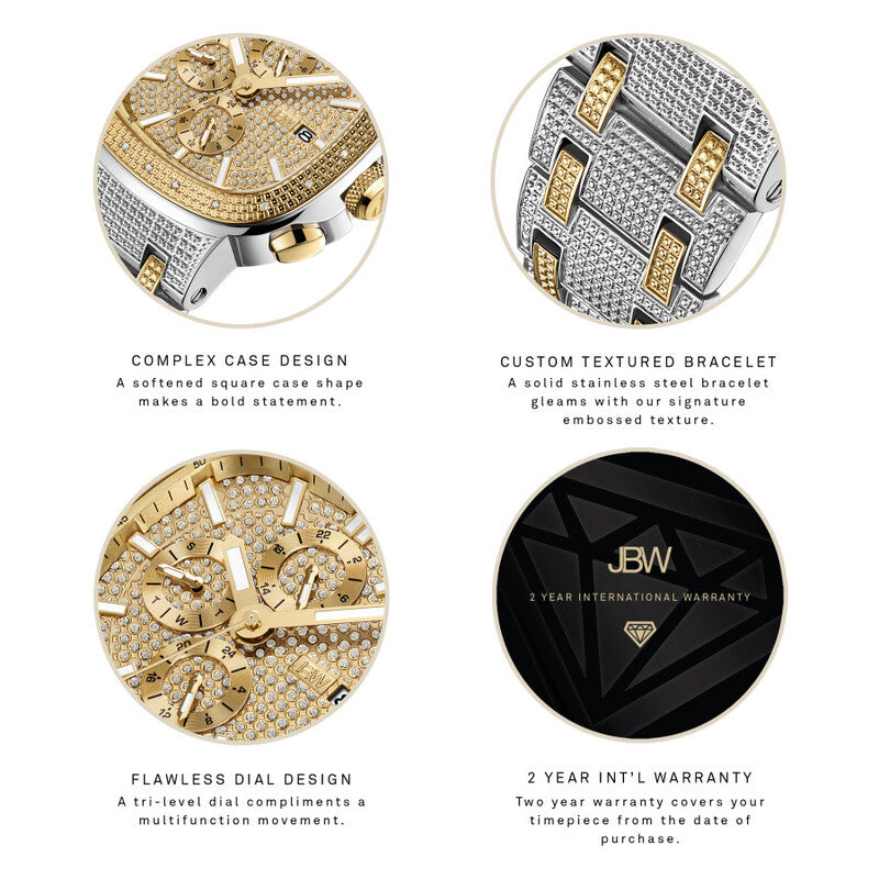 JBW Heist Quartz Diamond Gold Dial Men's Watch J6380B
