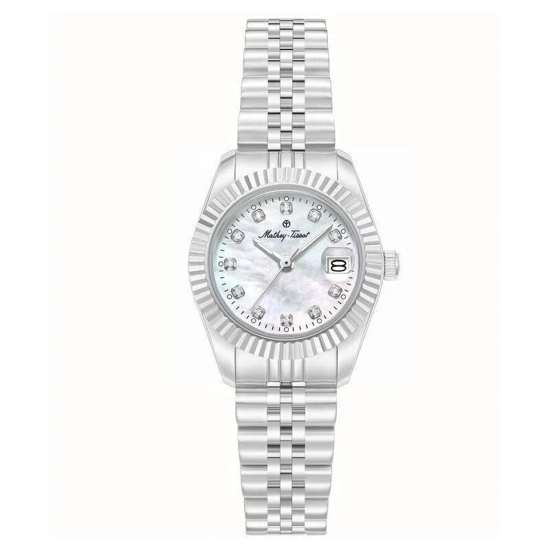 Mathey-Tissot Quartz White Mother of Pearl Dial 26mm Ladies Watch H250955A-E
