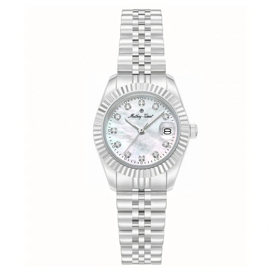 Mathey-Tissot Quartz White Mother of Pearl Dial 26mm Ladies Watch H250955A-E