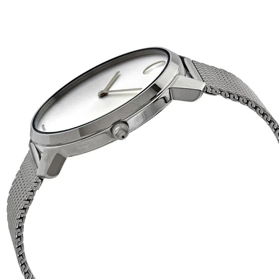Movado Bold Quartz Silver Dial Stainless Steel Mesh Men's Watch 3600589