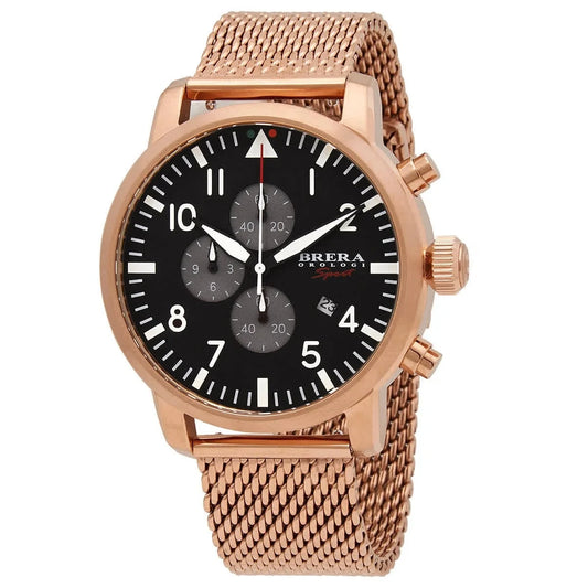 Brera Orologi Tornado Chronograph Men's Rose Gold Ion-Plated Watch BRSPTOC4402-RG-MIL