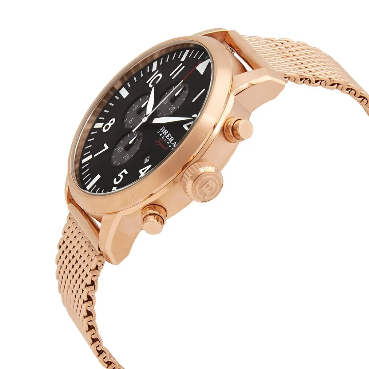 Brera Orologi Tornado Chronograph Men's Rose Gold Ion-Plated Watch BRSPTOC4402-RG-MIL