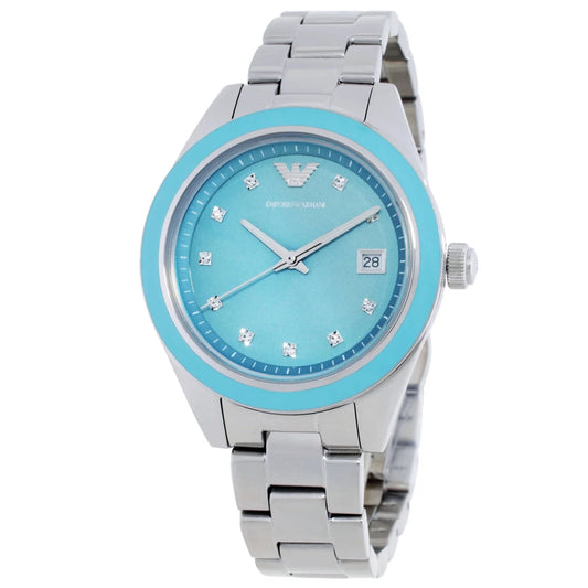 Emporio Armani Leo Crystal Blue Dial Ladies Watch AR11545