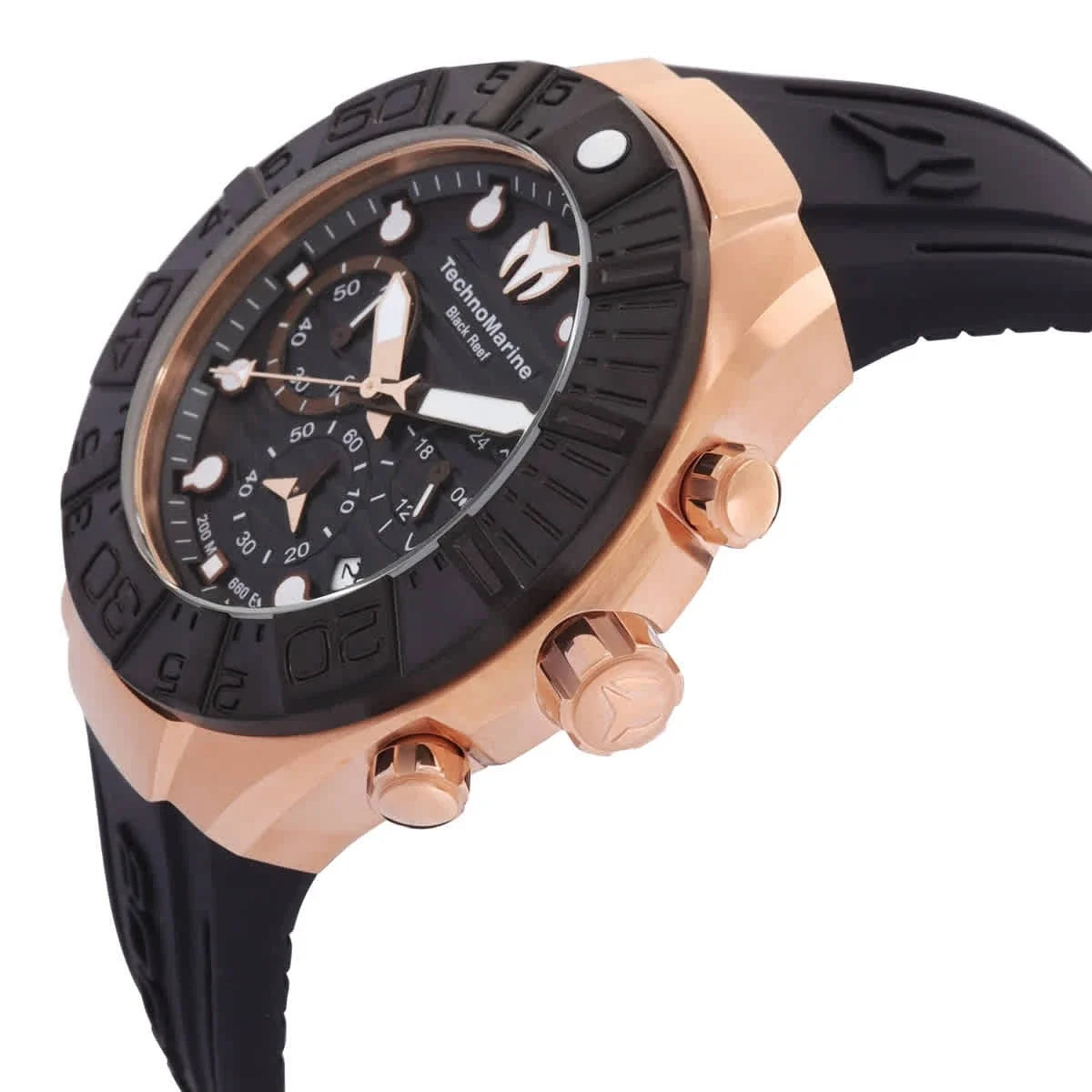Technomarine Reef Black Chronograph GMT Quartz 45.4mm Men's Watch TM-523011