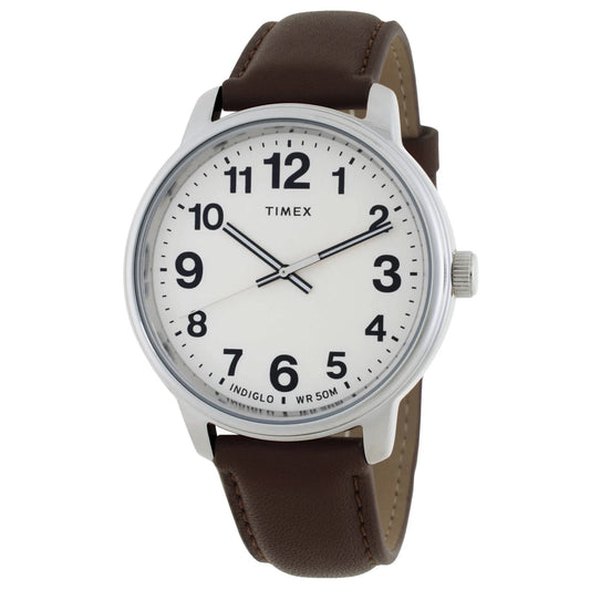 Timex Easy Reader Bold Cream TW2V213006P Quartz Black Dial Men's Timepiece