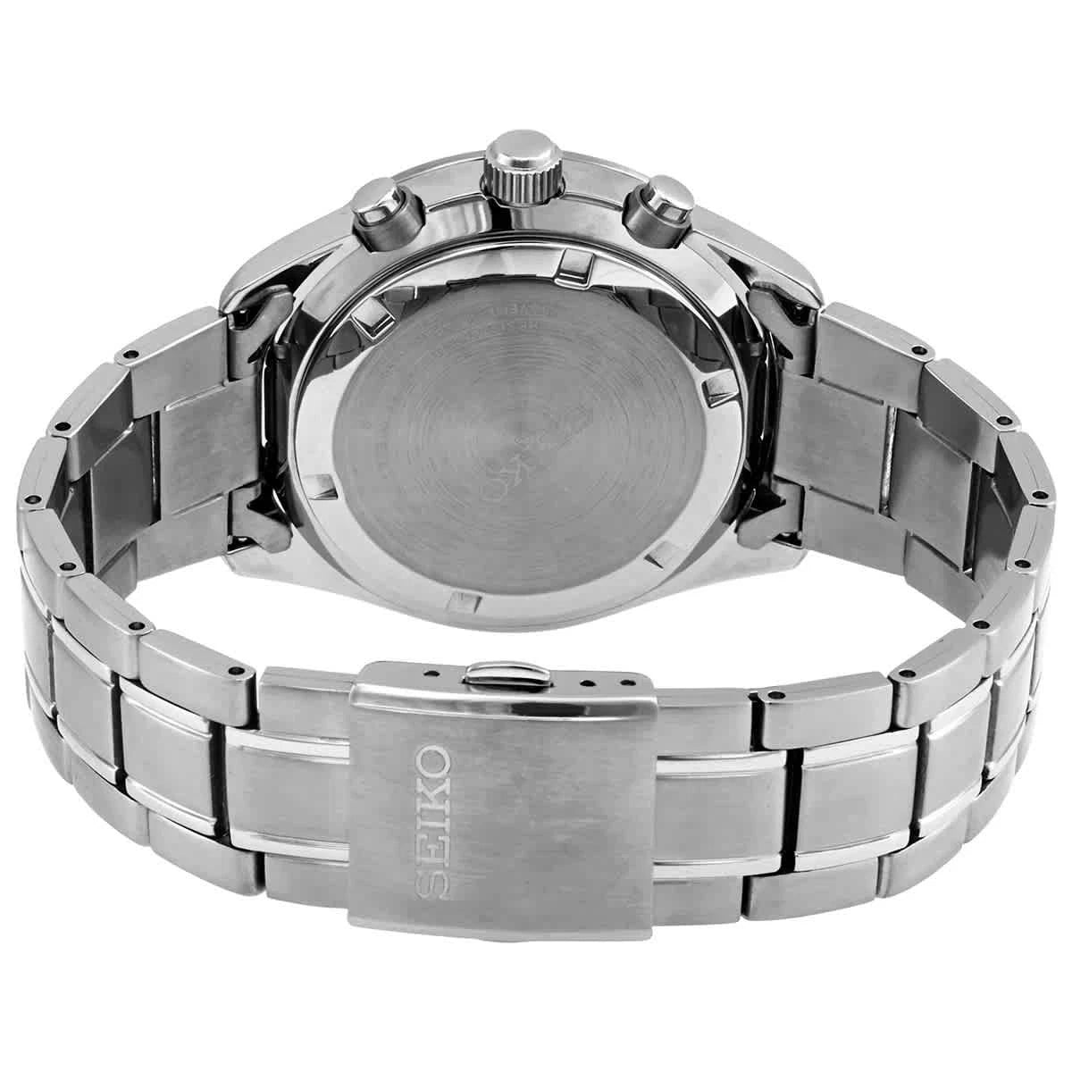 Seiko Chronograph SSB379 Men's Quartz Black Dial Stainless Steel Watch