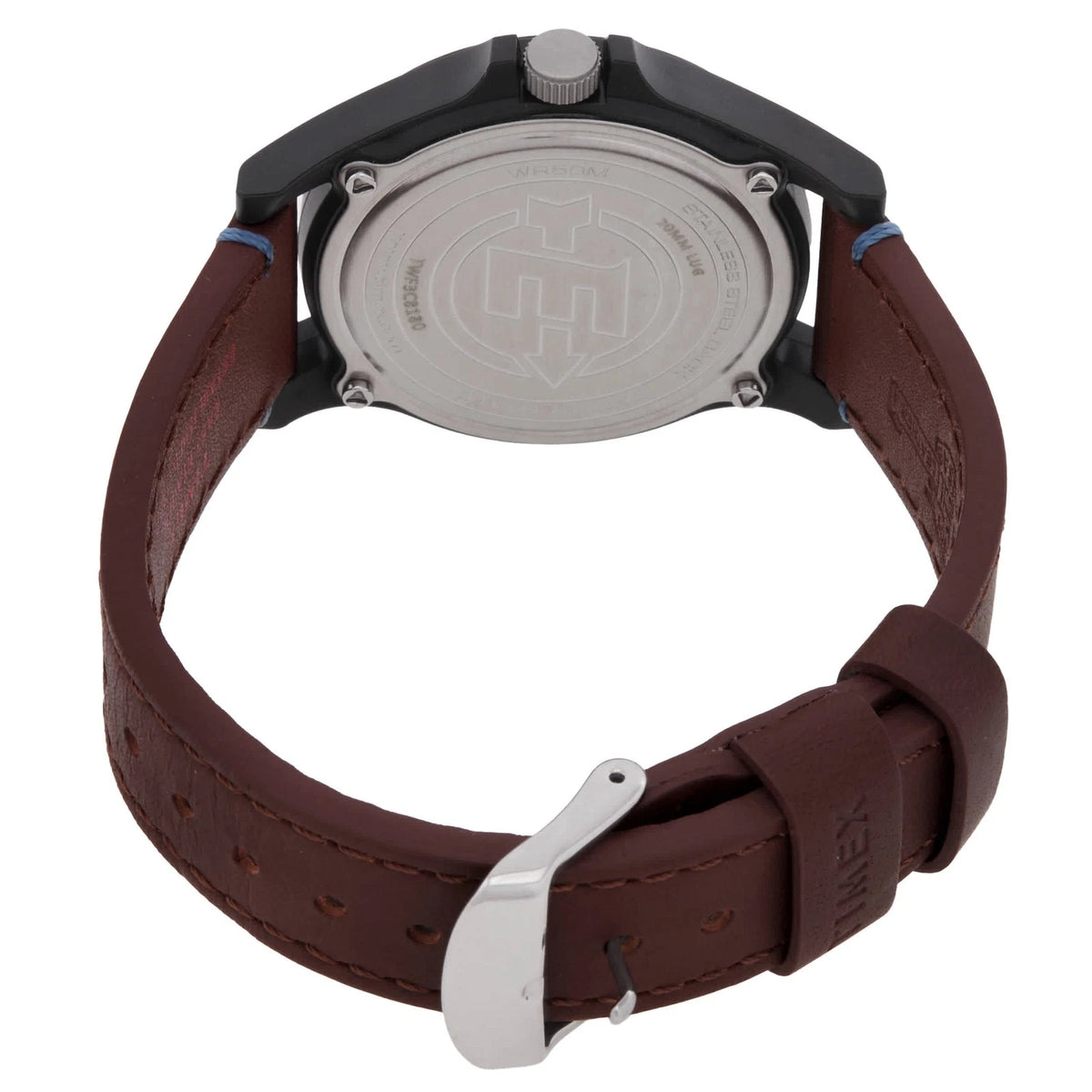 Timex Acadia Men's Quartz Watch - Blue Dial, Brown Resin Strap TWF3C8180